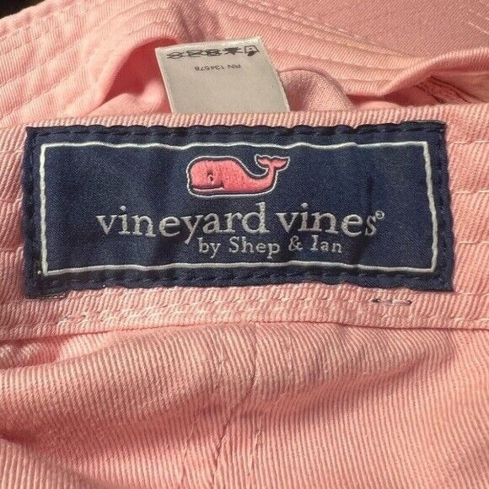 Vineyard Vines Shep & Ian Women Pink Gray Embroidered Slideback Cotton Hat Cap - Picture 8 of 8